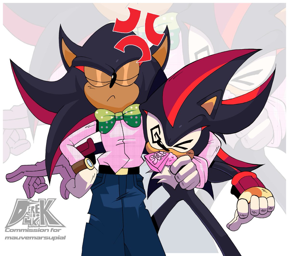 MauveMarsupial's tweet photo. Done by @derekunleashed! My take on Terios washing Shadow’s mouth out with soap for cussing. Maybe now, his boy will learn to stop that nonsense in front of him.

#ShadowTheHedgehog https://t.co/b8kewEWZcN