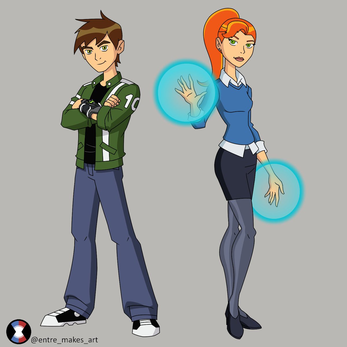 entre_makes_art's tweet photo. Alien Force Ben and Gwen in the style of the Original Series

[Repost]

#Ben10 #ben10fanart https://t.co/C2KnVhetlL