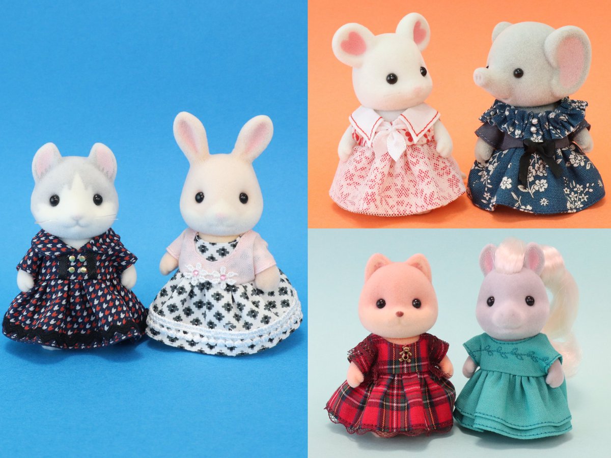 シルバニアの女の子服ꕤ #シルバニアファミリー #ハンドメイド