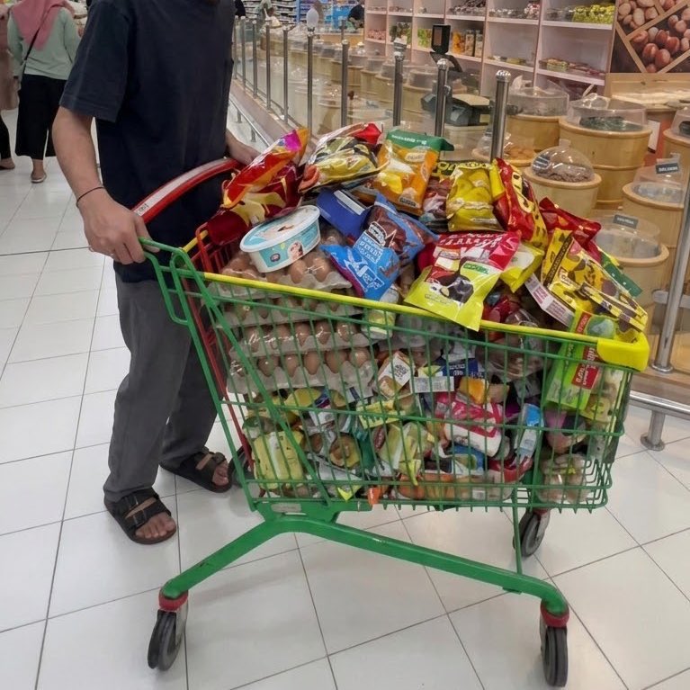 2010:
1 trolley penuh = RM250

2015:
1 trolley penuh = RM350

2020:
1 trolley penuh = RM400

2021:
1 trolley penuh = RM500

2023:
1 trolley penuh = RM550

2025:
1 trolley penuh = RM600

2026:
1 trolley pe…show more