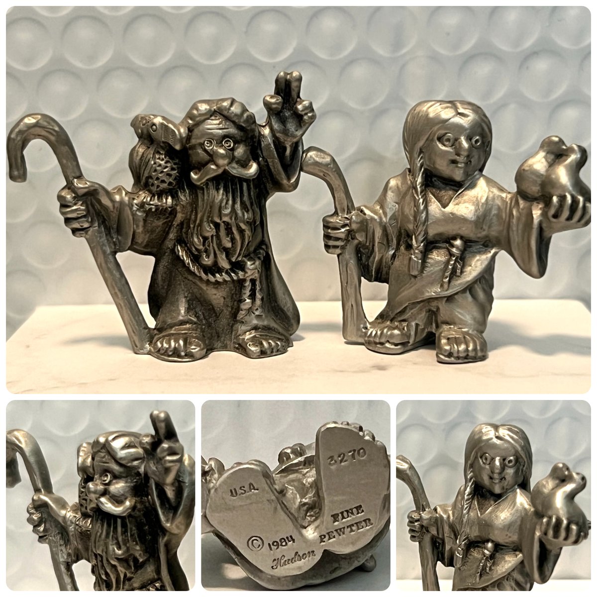 VINTAGE #NoahsArk Hudson Pewter #ReligiousFigurines Noah and Wife
