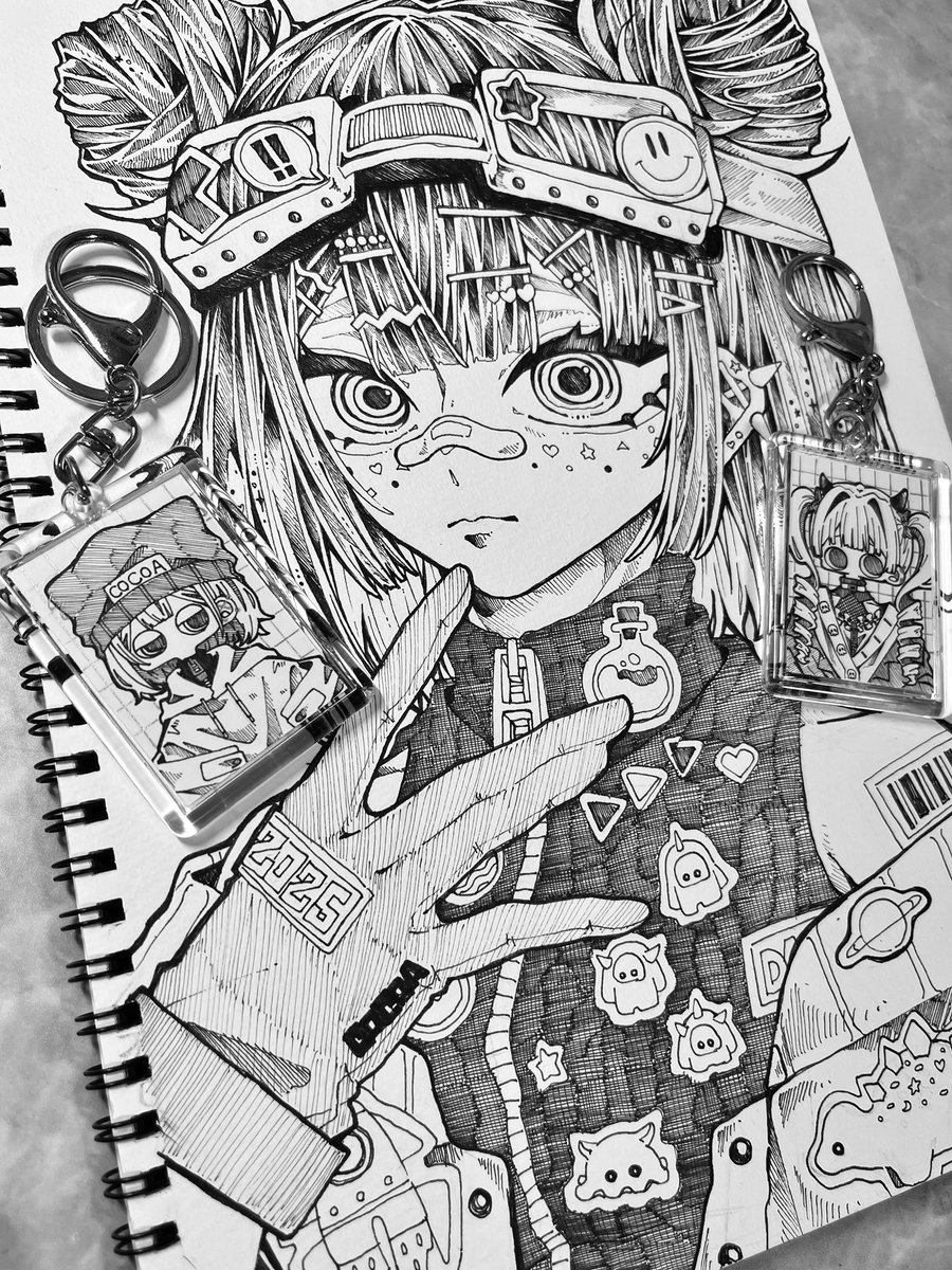 cocoa___0626's tweet photo. 細かくてキラキラした可愛い私のアナログイラストたち⋆꙳

#イラスト #oc 
#絵描きさんと繫がりたい https://t.co/bOqathJGES
