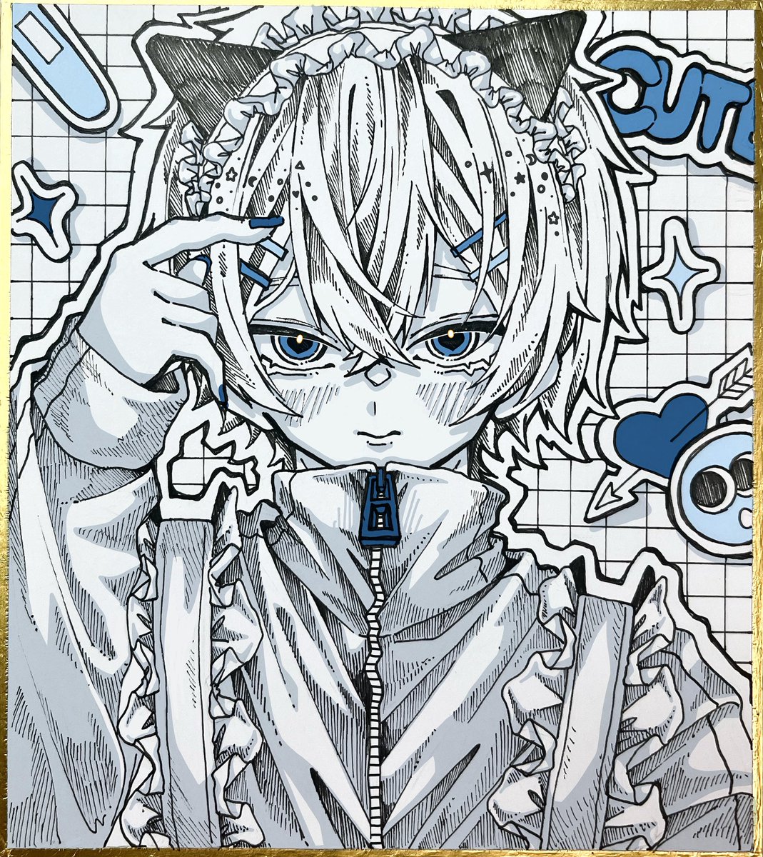 cocoa___0626's tweet photo. 細かくてキラキラした可愛い私のアナログイラストたち⋆꙳

#イラスト #oc 
#絵描きさんと繫がりたい https://t.co/bOqathJGES