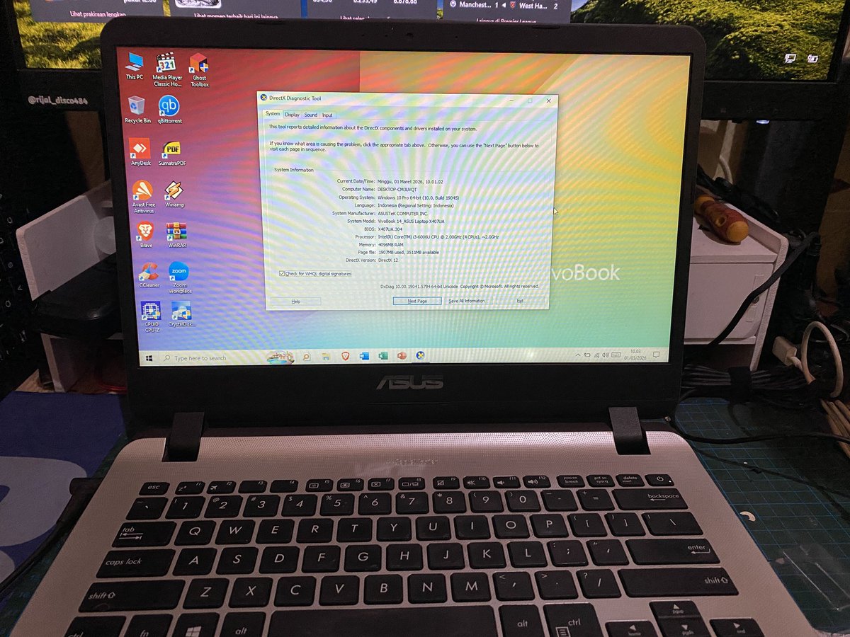 Asus Vivobook A407U/X407U - Done
- SSD Replacement /w VGEN Rescue 240GB
- OS Reinstall

Skip repair:
- Keyboard not working
- Dead battery