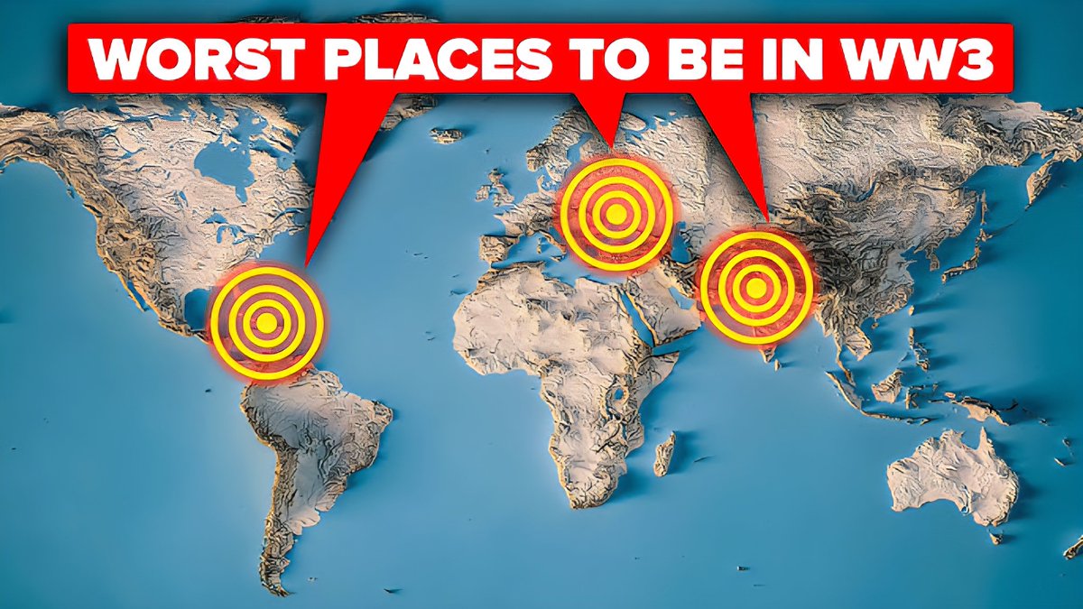 Worst Places on Earth if World War 3 Breaks Out

1. 🇺🇸 United States
2. 🇷🇺 Russia
3. 🇨🇳 China
4. 🇮🇳 India
5. 🇵🇰 Pakistan
6. 🇮🇱 Israel
7. 🇮🇷 Iran
8. 🇰🇵 North Korea
9. 🇰🇷 South Korea
10. 🇹🇼 Taiwan
11. 🇯🇵 Japan
12. 🇬🇧 United Kingdom
13. 🇫🇷 France
14. 🇩🇪 Germany
15. 🇺🇦 Ukraine
16. 🇵🇱
