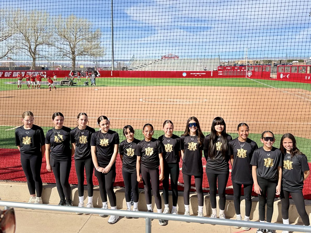 AMGarcia2032's tweet photo. We are beyond grateful to the @UNMLoboSB for giving our girls the incredible opportunity to attend the UNM softball game and meet the players.
Moments like these inspire our athletes to dream big, work hard, and support one another on &amp; off the field. ❤️🐺🥎 https://t.co/d0aUR8hHry