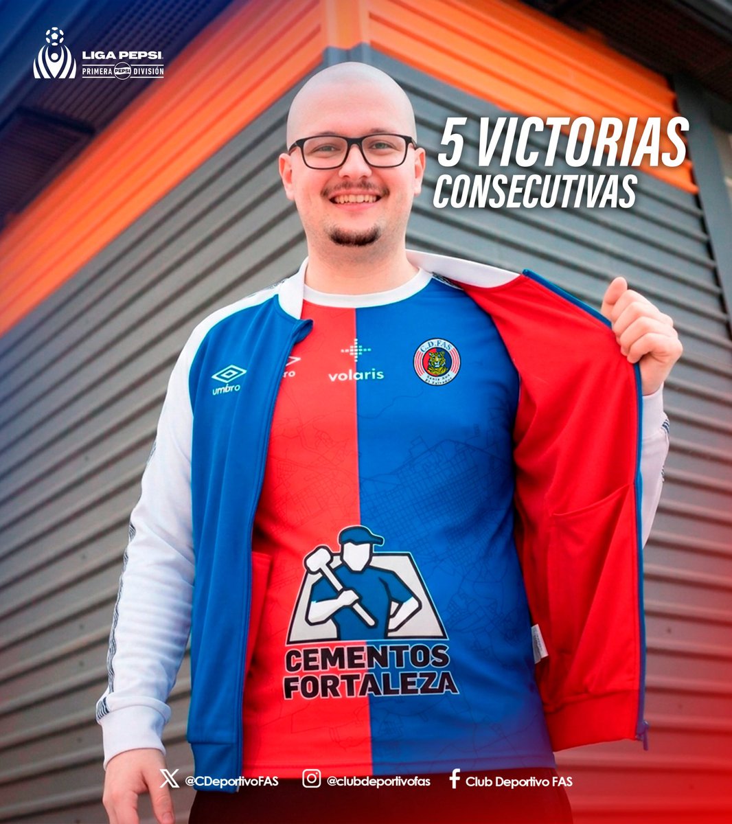 👋 <a href="/TheUnitedStrand/">TheUnitedStrand</a> ✂️

✅✅✅✅✅
Pasaron 836 días para que FASITO ganará nuevamente cinco juegos consecutivos, la última vez  fue el 14/11/2023.

1. FAS 2 Santa Tecla 1
2. FAS 2 Platense 0
3. Dragón 0 FAS 1
4. Once Deportivo 0 FAS 2
5. Luis Ángel Firpo 0 FAS 2

#cdfas #lmf