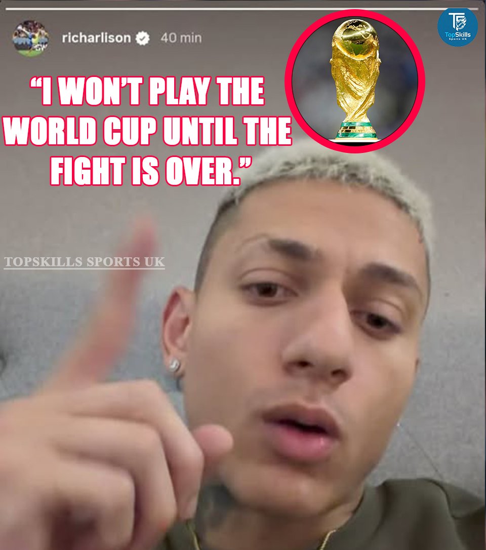 🚨💣 𝐁𝐑𝐄𝐀𝐊𝐈𝐍𝐆: Richarlison has made a shocking statement.

“I refuse to play the World Cup in the United States if they don’t stop this war against Iran.” 😳