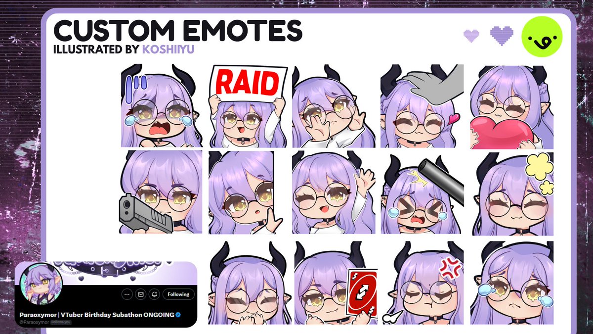koshiiyu's tweet photo. Emotes for @Paraoxymor! 
Slots still open;;  DMS or https://t.co/Cq7XFMaNG4 ゛ ⸝⸝.ᐟ⋆

#VGenComms  #VGenOpen https://t.co/tK9ZBi2yw3
