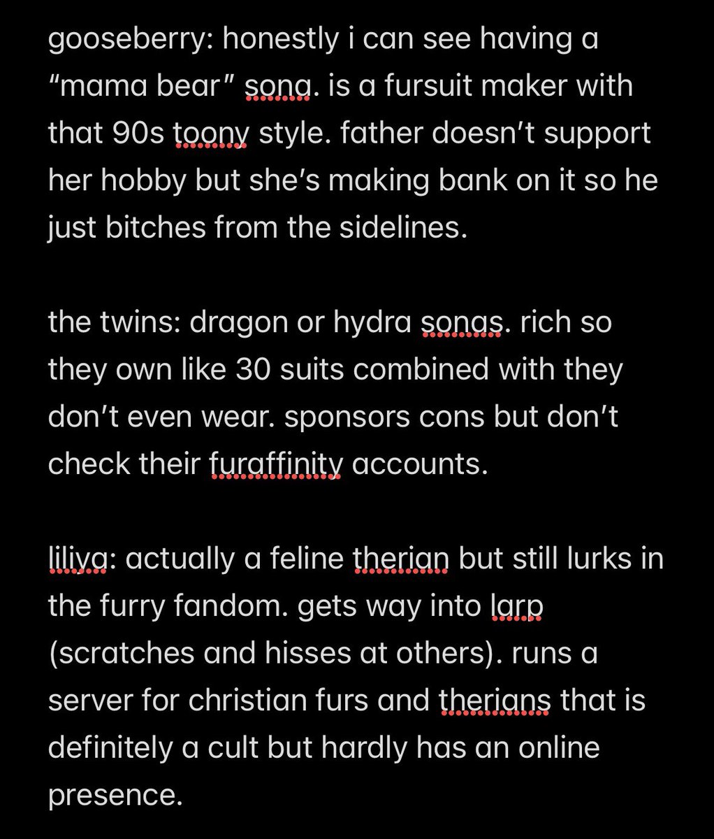 prime assets as popufurs 

coyle: probably a canine sona. actual member of the furry raiders, banned on blusky for being racist. 

franco: probably some cutesy rabbit or rodent sona. out and proud babyfur. really into reverse vore and begs women in the fandom to erp it with him.