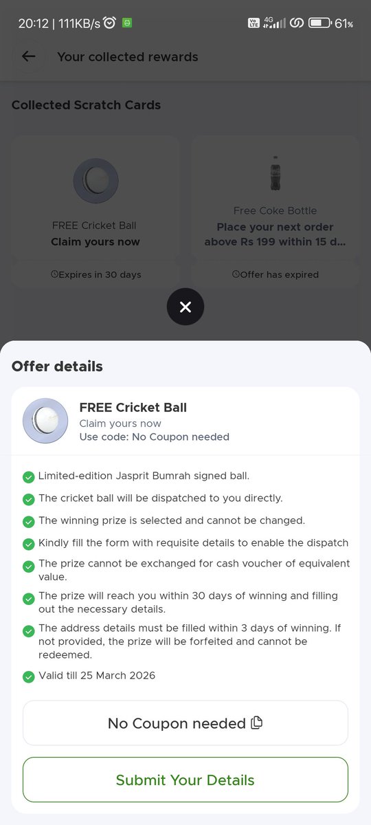 TagadiyaMilan's tweet photo. Marketing: “Limited-edition Jasprit Bumrah signed ball.”
Reality: Printed signature + poor quality ball.

Won this via a @letsblinkit campaign, but the delivered item was very different from what was promoted.

Thread with proof 👇 https://t.co/K3aofsz58e