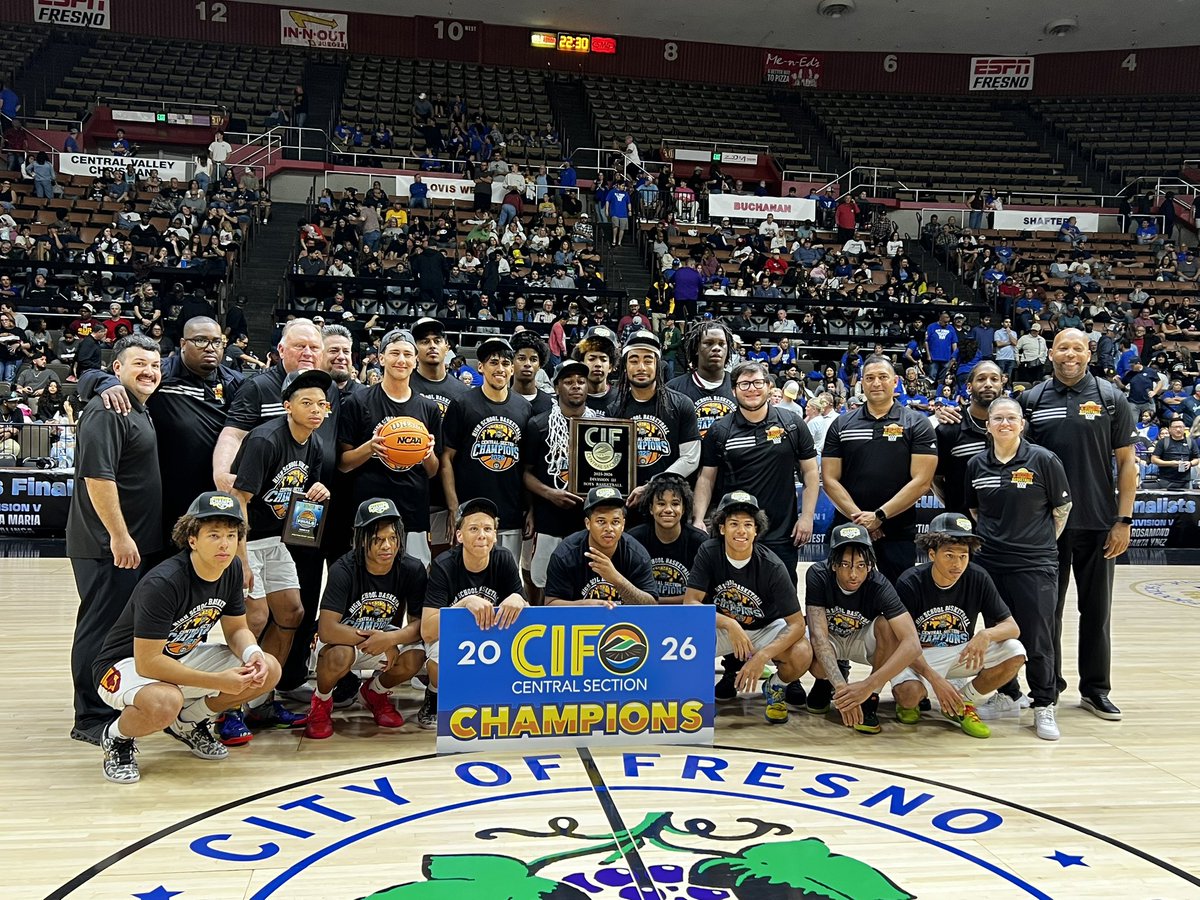 CifCentral's tweet photo. Congratulations to the Tulare Union boys basketball team which claimed the Division III Section title with a 64-43 victory over Central Valley Christian. The Fighting Spirit players of the game are The Tribe's Demaje Riley and the Cavaliers' Grant Hyde. 🏀🏆👏 https://t.co/0dfYBR5aNm