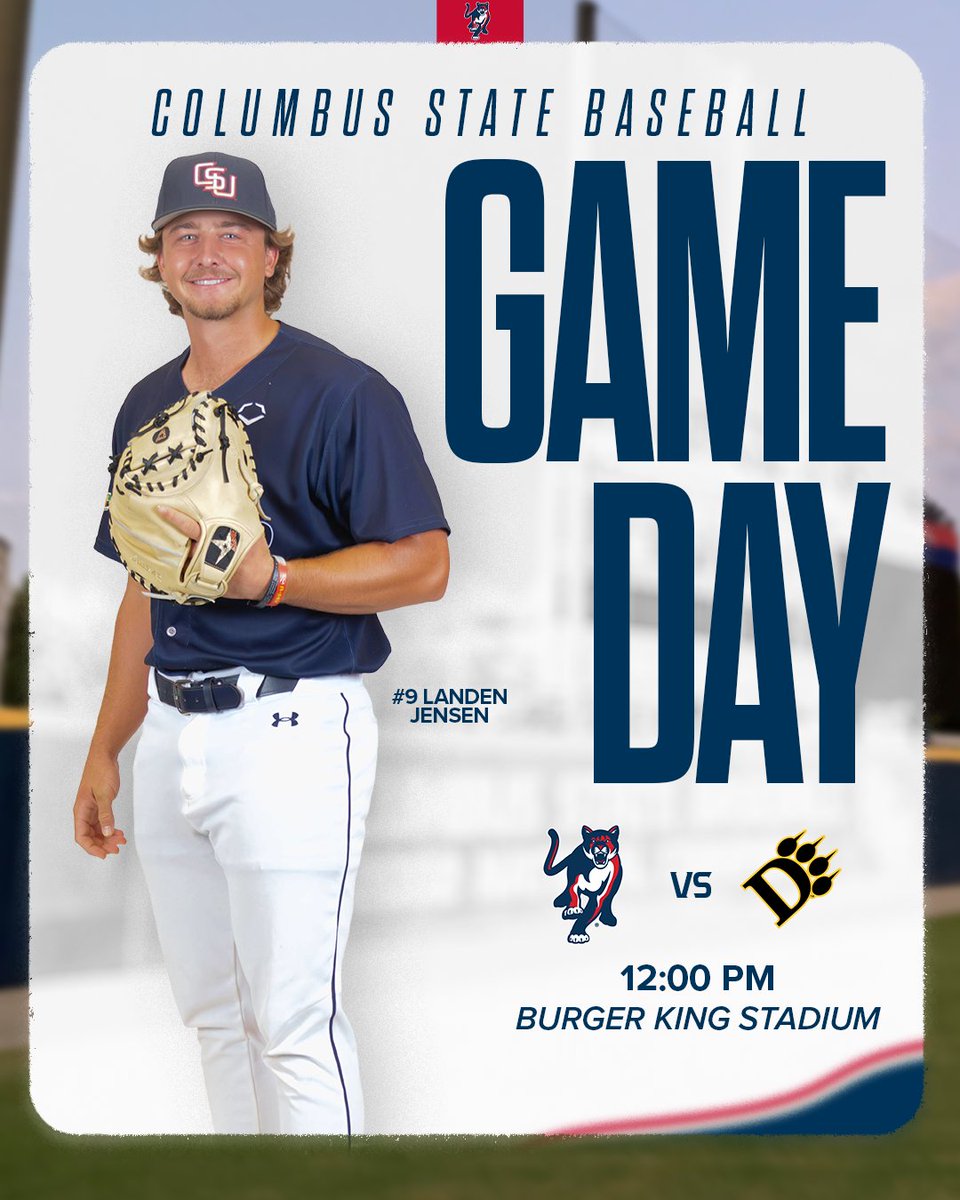 CSUCougarsBSB's tweet photo. Series finale on deck

🆚 Ohio Dominican
⏰ 12:00 PM
🏟️ Burger King Stadium
📺 Peach Belt Network

#CSUCougars | #CSUBaseball https://t.co/4ZN4ZlMeLC