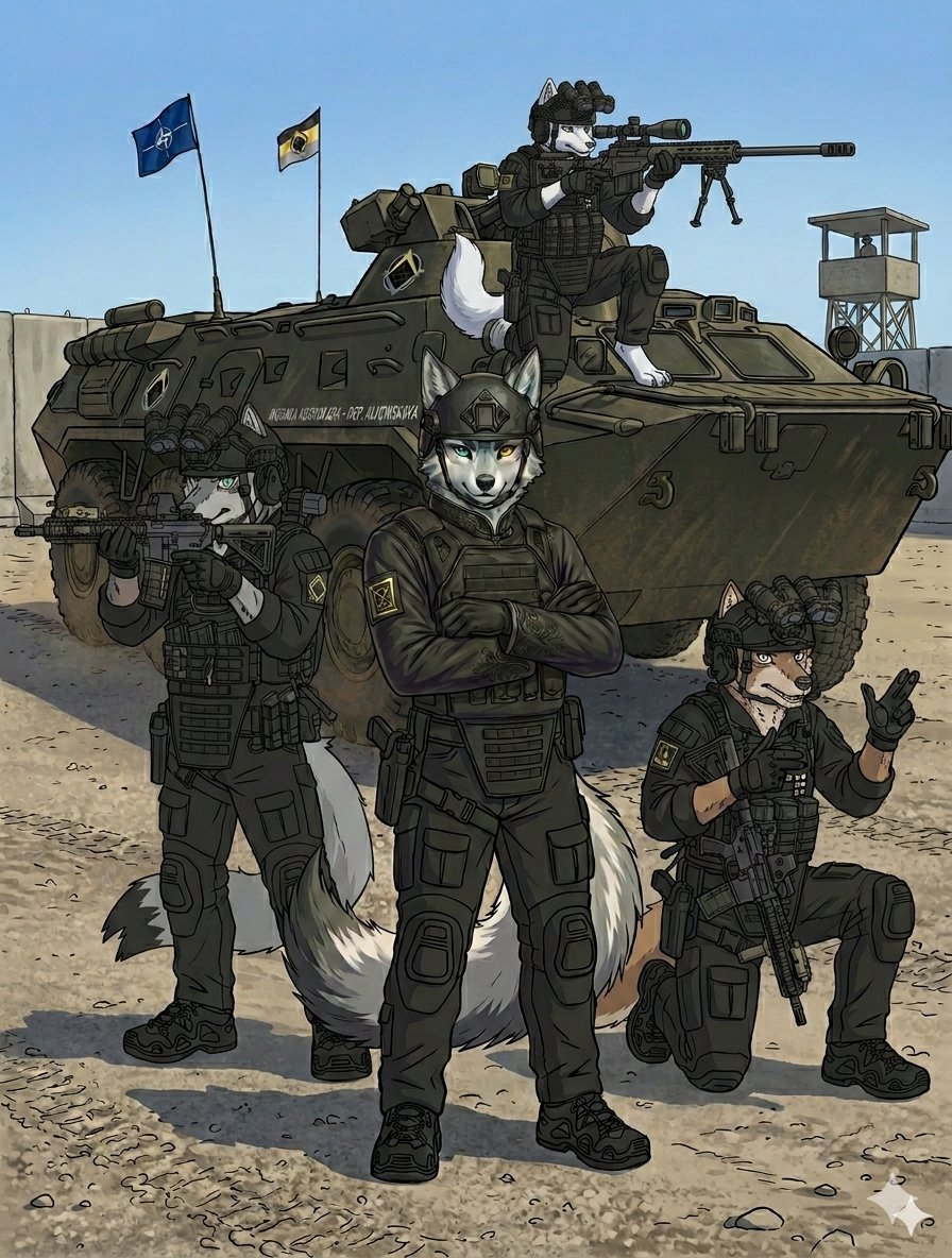 Alyonskaya_'s tweet photo. Delta Team always ready talon one operative are ready #AIイラスト︎ #AIart #DeltaTeam #PMCOperative #Furry https://t.co/D9rv2T5WzA
