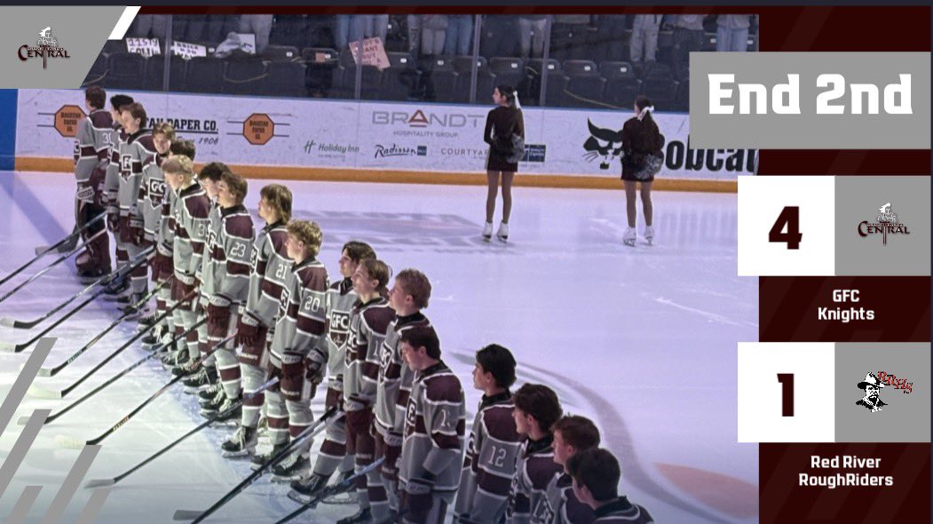After 2 periods 
@gfchockey goals - Rivard, Leddige, Blake, R. Spicer
#OnwardCentral