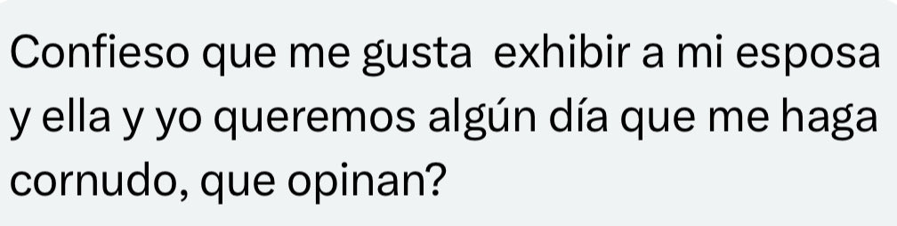 ConfesCornudas's tweet photo. 😈CONFESIÓN 😈

Confieso que me gusta  exhibir a mi esposa y ella y yo queremos algún día que me haga cornudo, que opinan? https://t.co/5K61DTDMiK