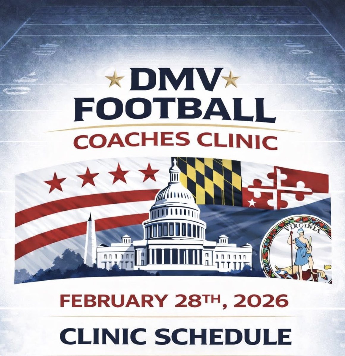 quinnbackus's tweet photo. Grateful to have been able to attend the DMV football clinic today. 🏈 Heard some invaluable information 💎 and made some great connections! https://t.co/hzZUOA3mPo
