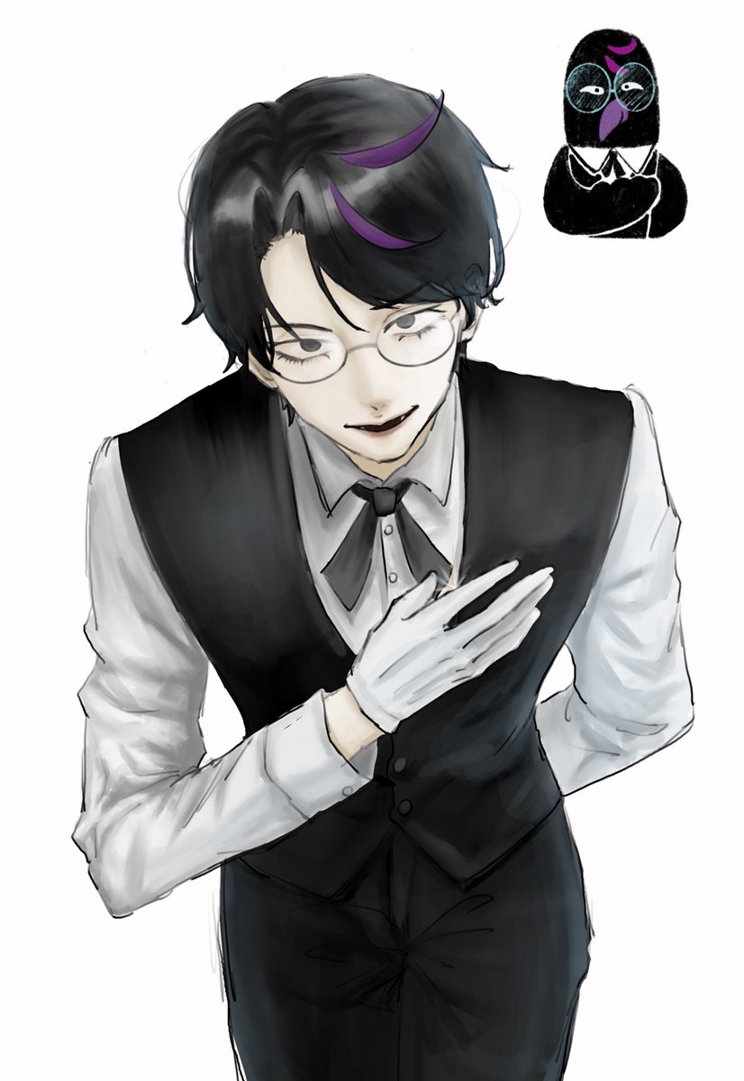 hatimituosiri's tweet photo. ⚠️からすだ擬人化
執事からすだが1番メロくて好きかも
描きたいからすだは描いたので次は何を描こうかな🤔 https://t.co/HUBKbkoZWy