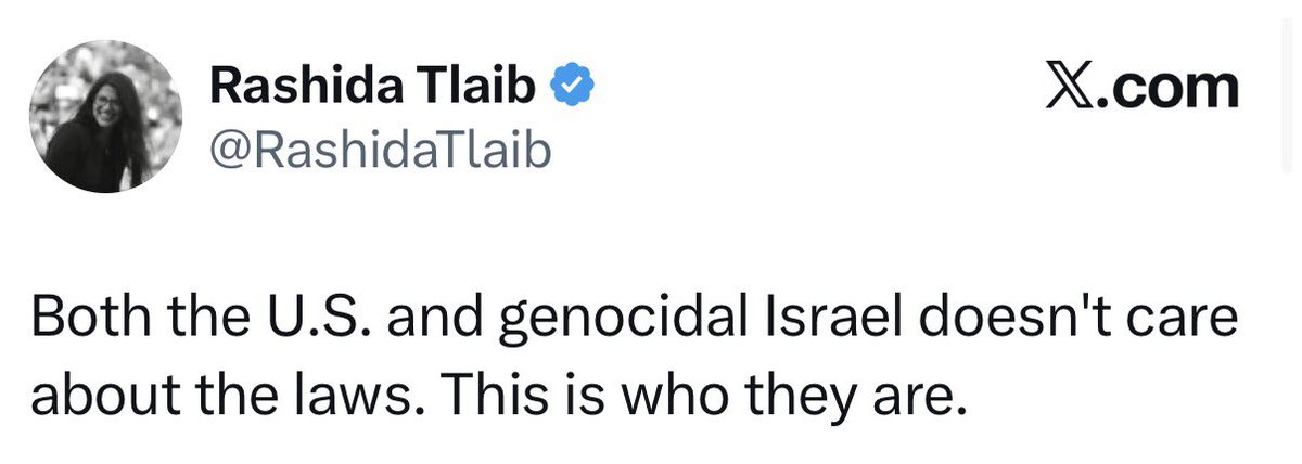 Rashida Tlaib refers to the United States as “they”

The enemy is already here.