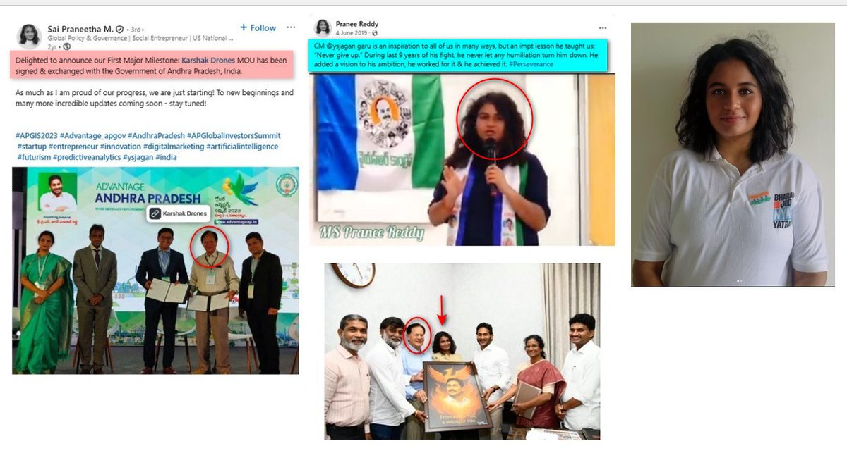 eclector1419857's tweet photo. Meet Pranee aka Praneetha reddy aka Muthyala Sai Praneetha Reddy

New Instagram "influencer" doing  many videos against the TDP + alliance Govt. these days.

Praneetha reddy made a song on pawan in 2017

She is the grand daugther of late Anam Vivekandanda Reddy, an US national. https://t.co/wTSoXQjO96