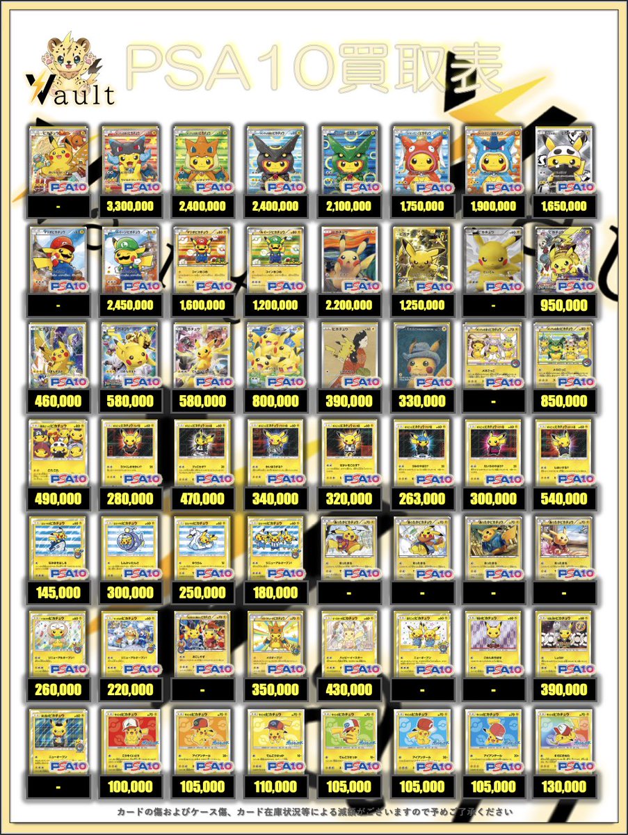 ポケカPSA10強化買取】⚡️3/1更新 ポケカPSA10の買取表になります