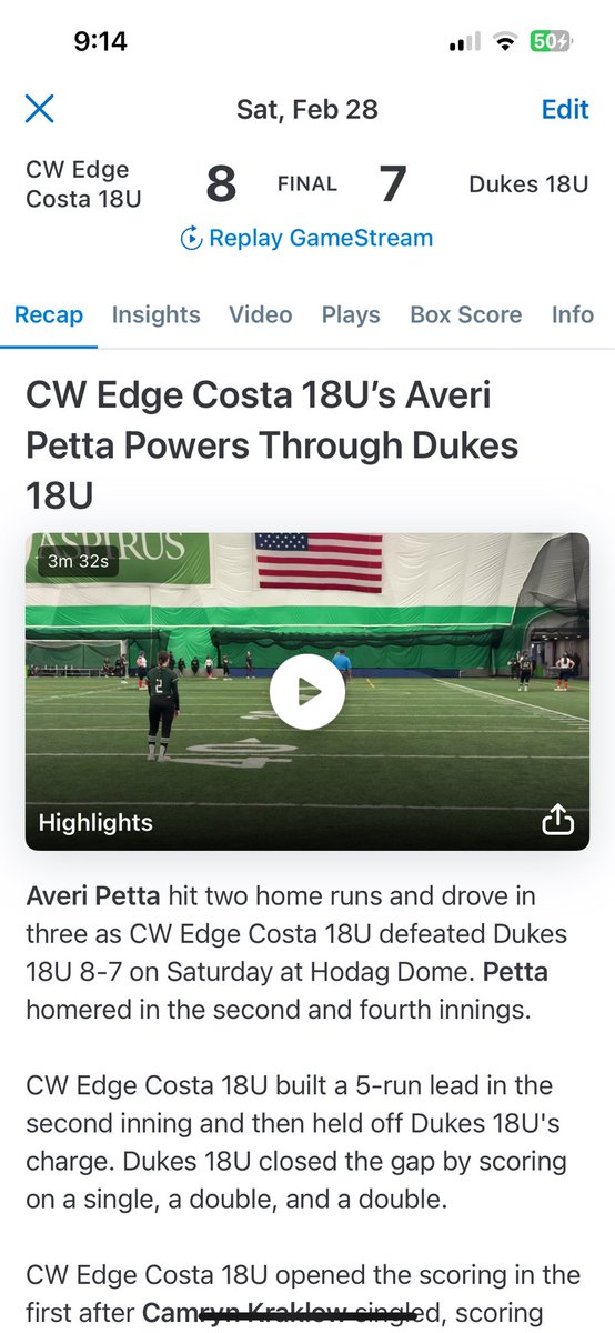 Averi Petta 2027 tweet media