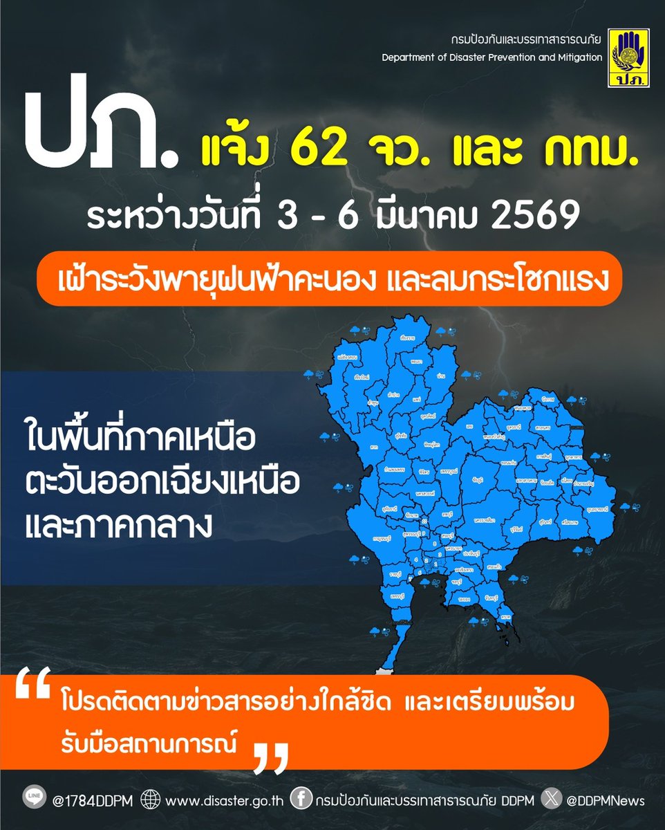 กรมป้องกันและบรรเทาสาธารณภัย (ปภ.) tweet media