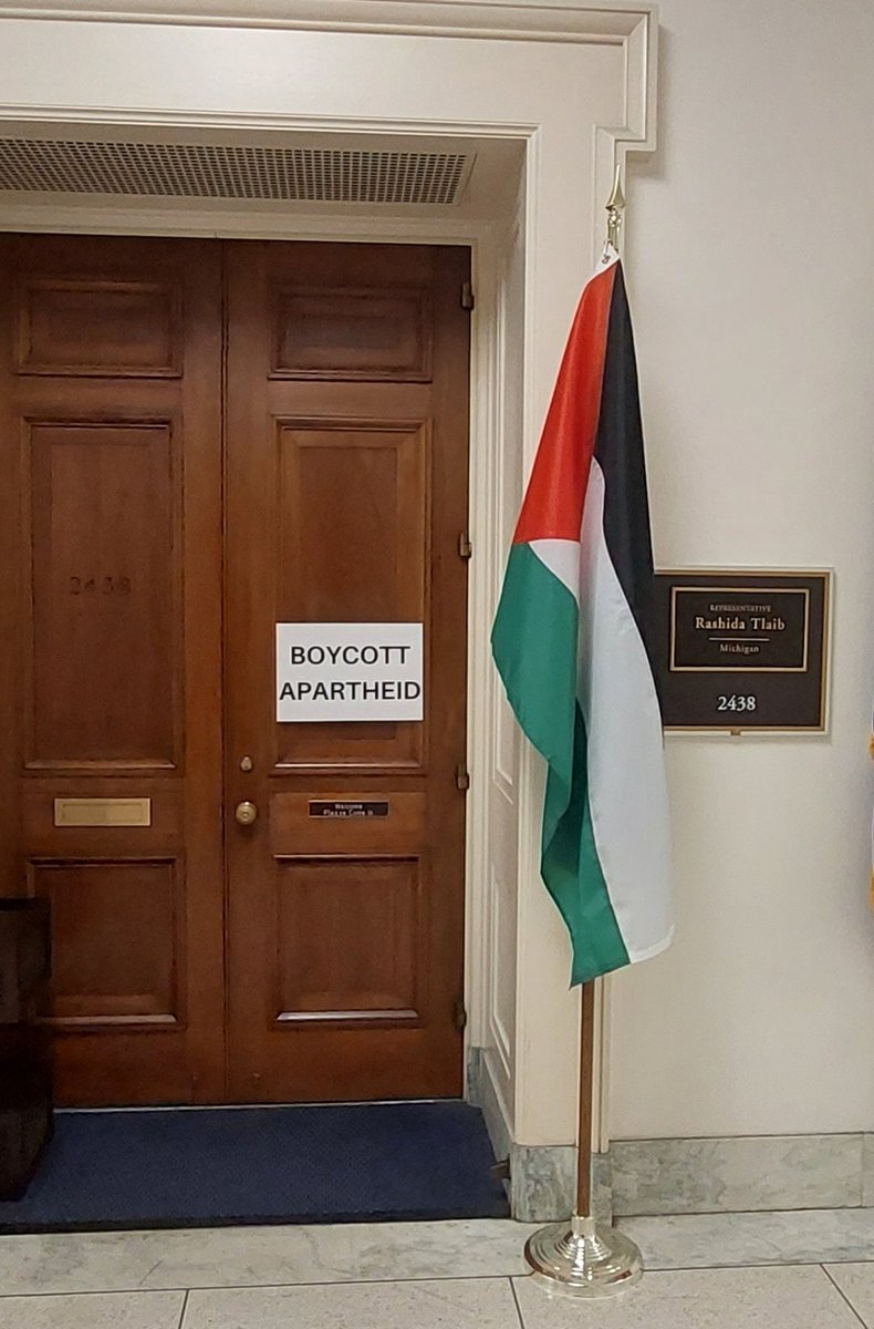 Rashida Tlaib just wrote a post in which she refers to the United States of America as "they". 

When I passed by her office on Capitol Hill this is the flag I saw. 

Why are American taxpayers funding this???