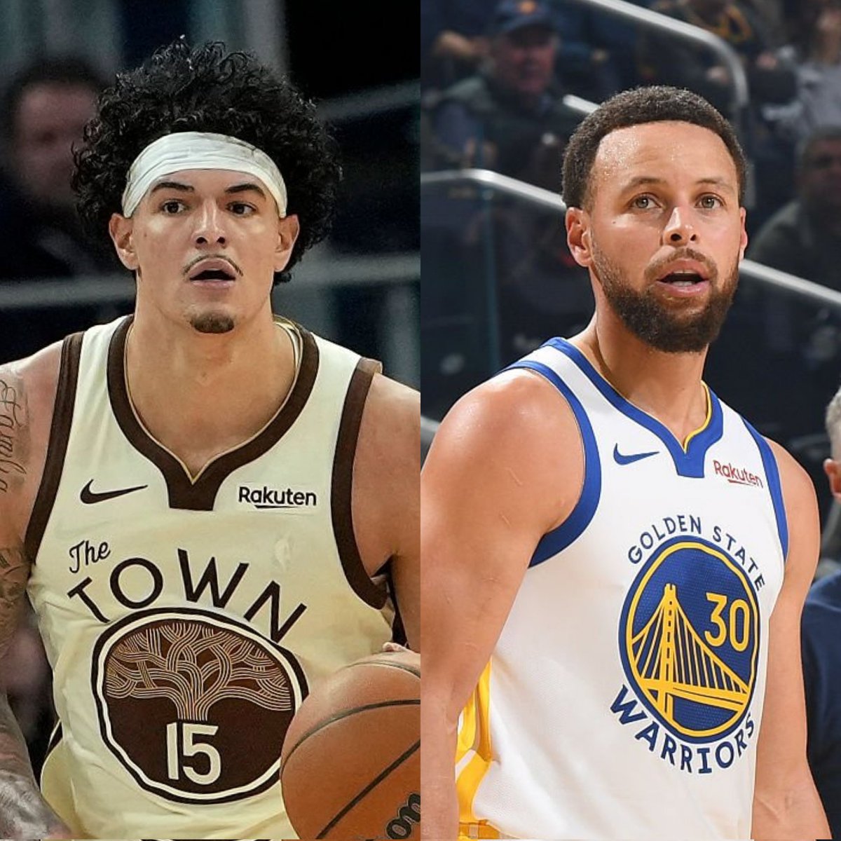 🗣️ Stephen Curry fala sobre a extensão contratual de Gui Santos:

"A história dele é incrível, e ele ficava feliz só de estar na NBA.

Agora, ele é importante na nossa rotação, se desenvolveu e virou um jogador impactante no ataque e na defesa.

Ele ter essa estabilidade