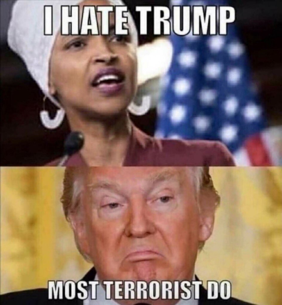 ArizonaWoman3's tweet photo. 🤠I can’t wait to see the soon to be FREE Women of Iran gleefully rip off their hijabs and allow their beautiful black hair to blow in the wind while you, ILHAN OMAR, continue to represent the cruel oppression of Women by Male Dominated Islamic Regimes and DARE TO SUPPORT the Terrorist Iranian Regime. 
#Iran
#Iranian
#IranianResistance