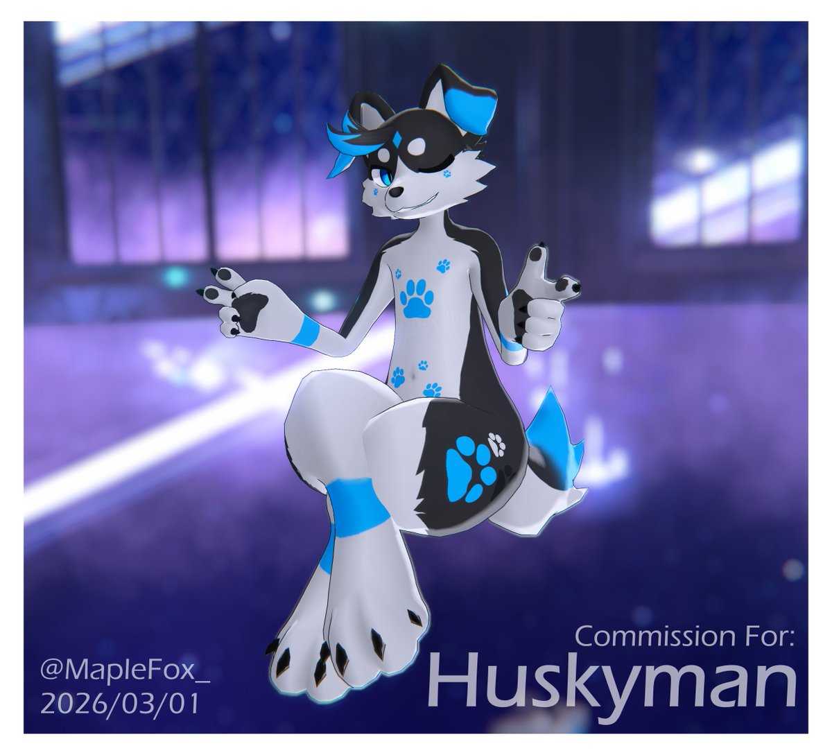 MapleFox_'s tweet photo. Another Commission For: Huskyman💙!!
Thank you!! 

#furry #kemono #regulus #vrchat #maplefox #unity3d #vrc #furryfandom https://t.co/WIh51PQuo7