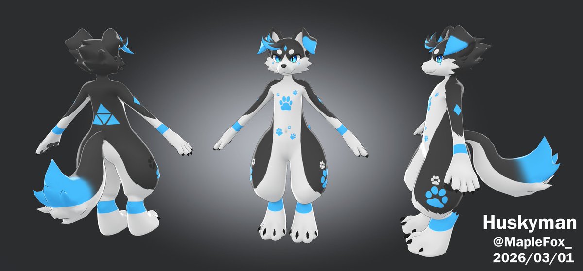 MapleFox_'s tweet photo. Another Commission For: Huskyman💙!!
Thank you!! 

#furry #kemono #regulus #vrchat #maplefox #unity3d #vrc #furryfandom https://t.co/WIh51PQuo7