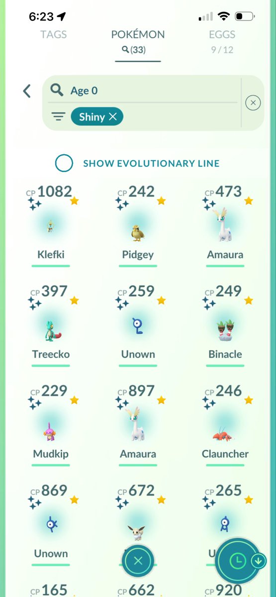 AlexJahNee's tweet photo. We got 33 shiny, hatched the Klefki (prob favorite of the day) did a ton of raids for Honedge but no luck there nor in any of the other raids. 🥺 Hopefully better luck tomorrow… #PokemonGo https://t.co/PKaP7DsqOv