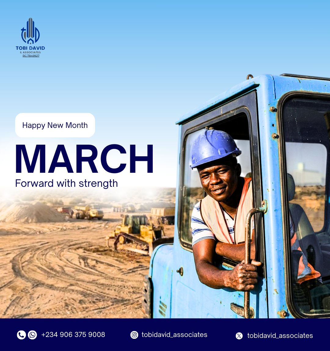 TobiDavid_A's tweet photo. Happy New Month.
March is another chance to move that project from idea to reality.
Building is serious business — your money, your vision, your future.
Let’s make sure it’s done right from the foundation.
Forward with strength 💪
📞 +234 906 375 9008
#Construction #NewMonth https://t.co/a0RDmCCib6