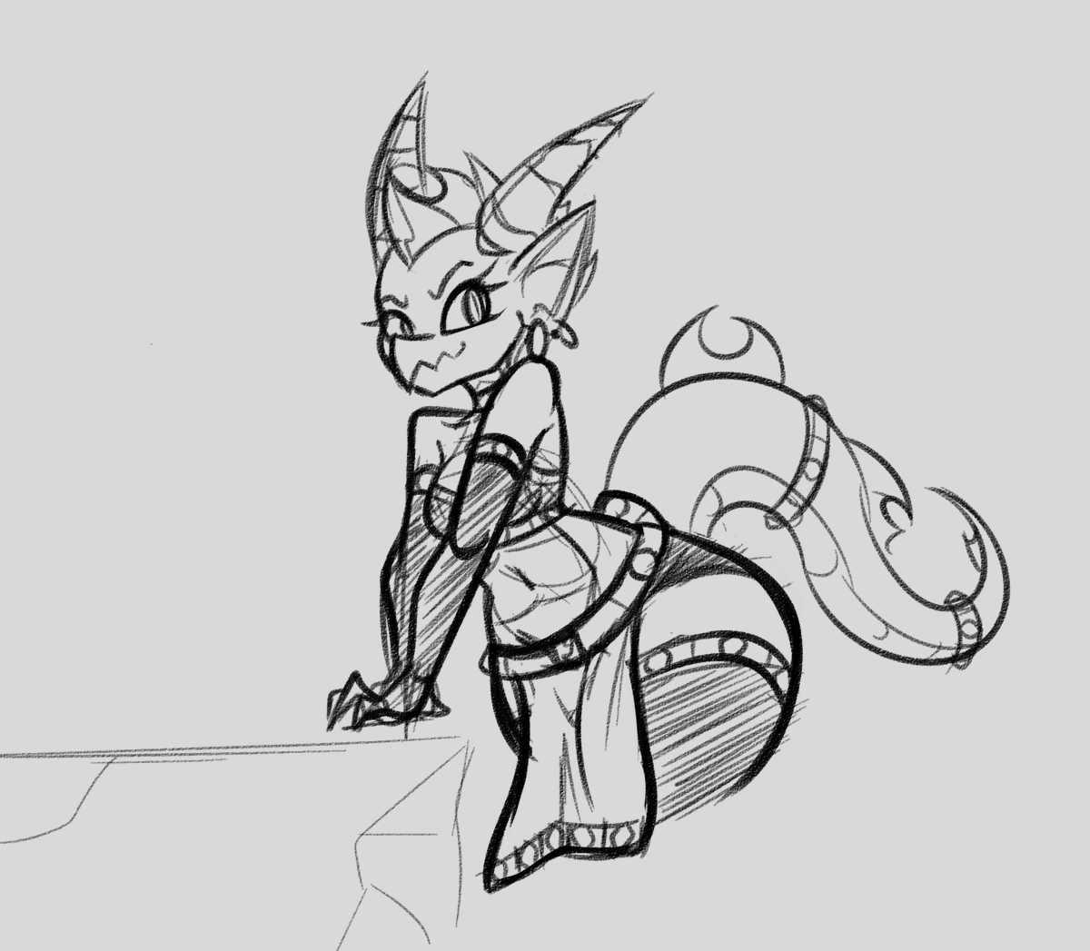 FunbleFunble's tweet photo. Sadia, kobold villainess trying to take over the world by making an army of her own offspring https://t.co/EWFN7suJhE