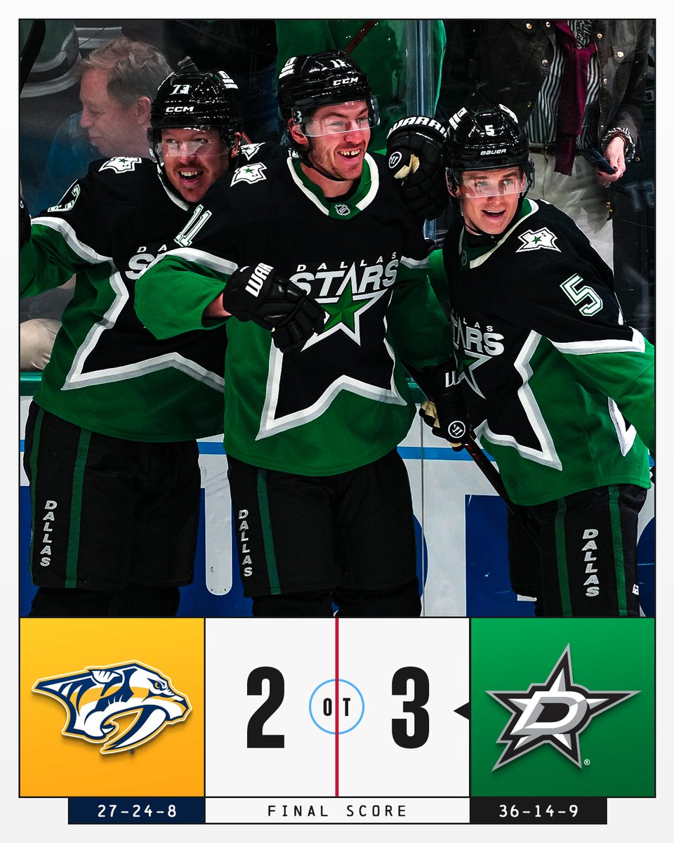 That's an OT win for the <a href="/DallasStars/">Dallas Stars</a>! ⭐