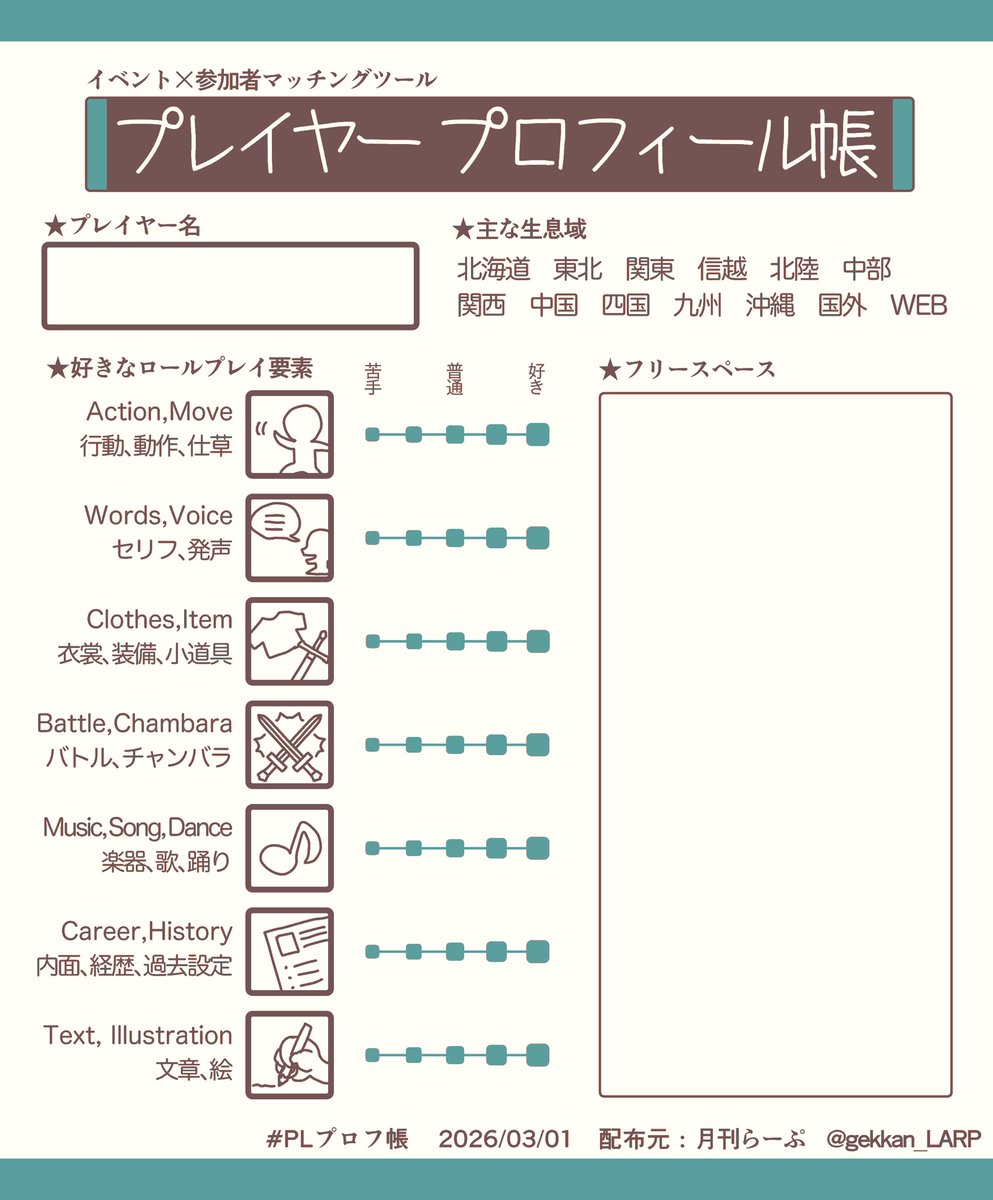月刊らーぷのアカウントで発信した #PLプロフ帳 、さっそく自分でも