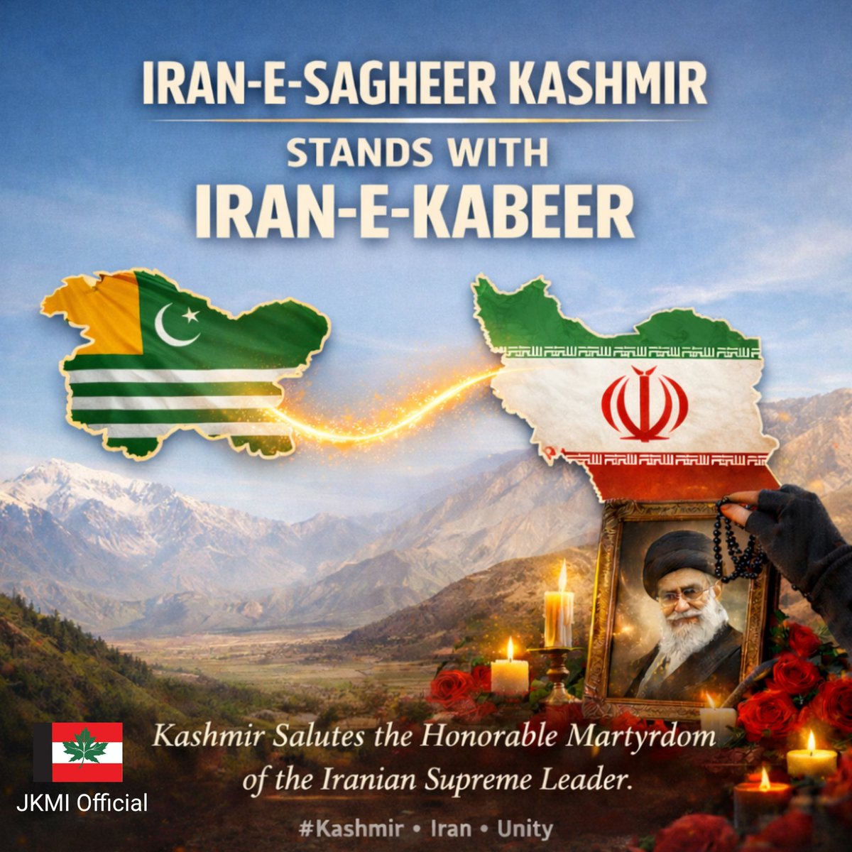 Kashmir Salutes the Honorable Martyrdom of the Iranian Supreme Leader.🌺
#JKMI #Kashmir🍁 #Iran🇮🇷