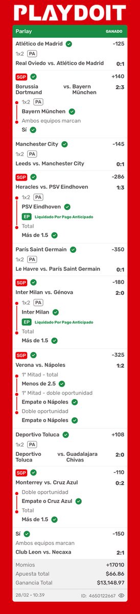 Eminente_P's tweet photo. PARLAY +17010 ✅ https://t.co/joFXpoXq2Y