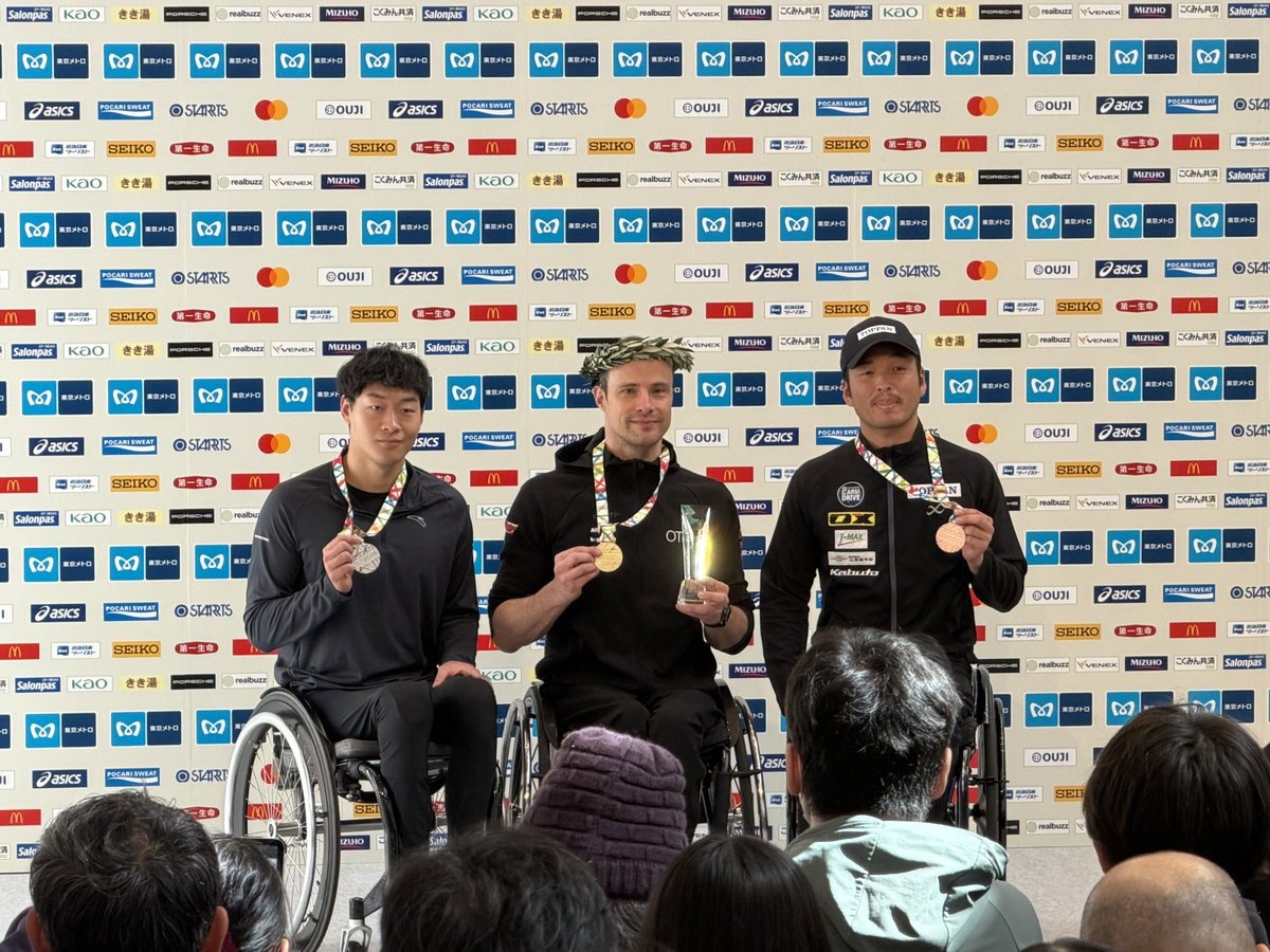 東京マラソン 2026 車いすエリート男子 🥇マルセル・フグ🇨🇭 🥈羅 興