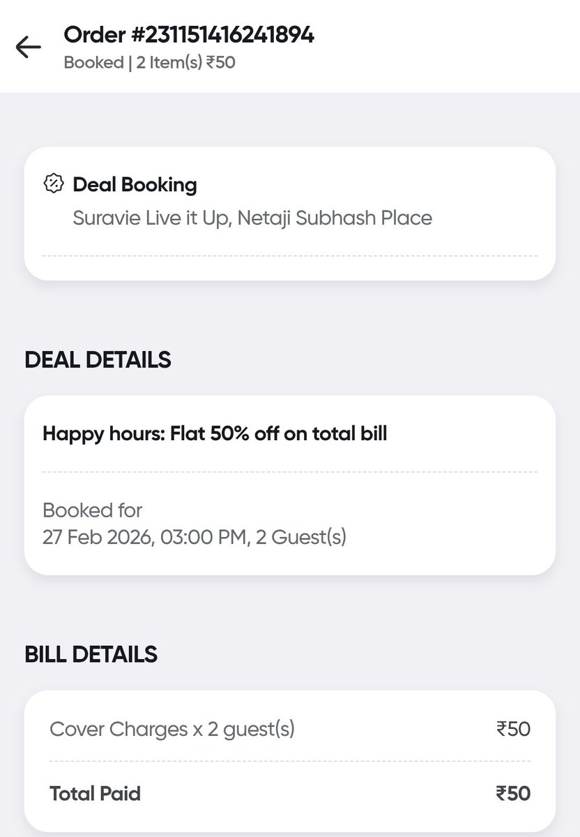 ravi5h's tweet photo. Hey @Swiggy my @swiggydineout offer was NOT HONOURED by you! My option to pay via dineout was removed much before stipulated time of 6 hours. I had to settle full bill at the restaurant. Not happy! 😡 https://t.co/UmdvDBjfwt