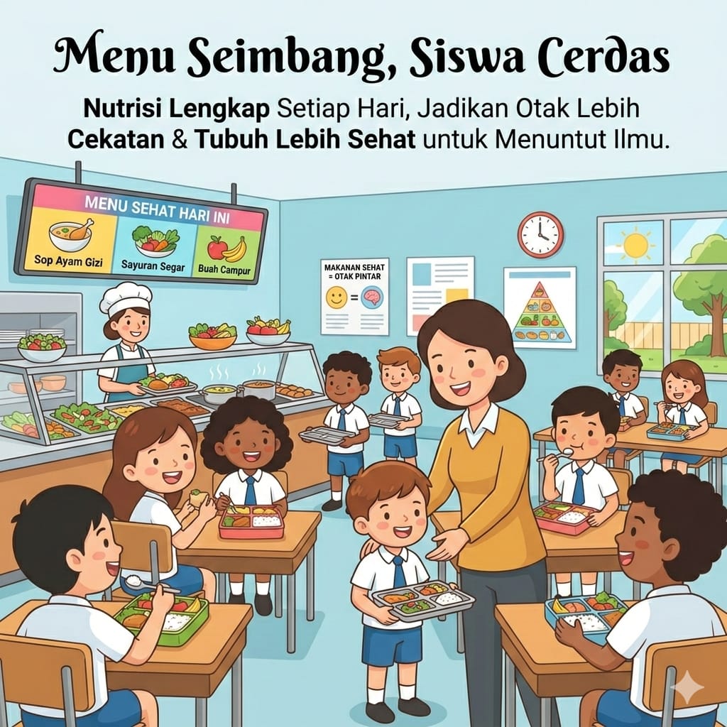 _emaskalteng's tweet photo. Energi cukup untuk belajar &amp; bermain. Sehat itu dimulai dari piringmu! #MBG #MenuSeimbang #GenerasiEmas https://t.co/1UJvEAyQPX