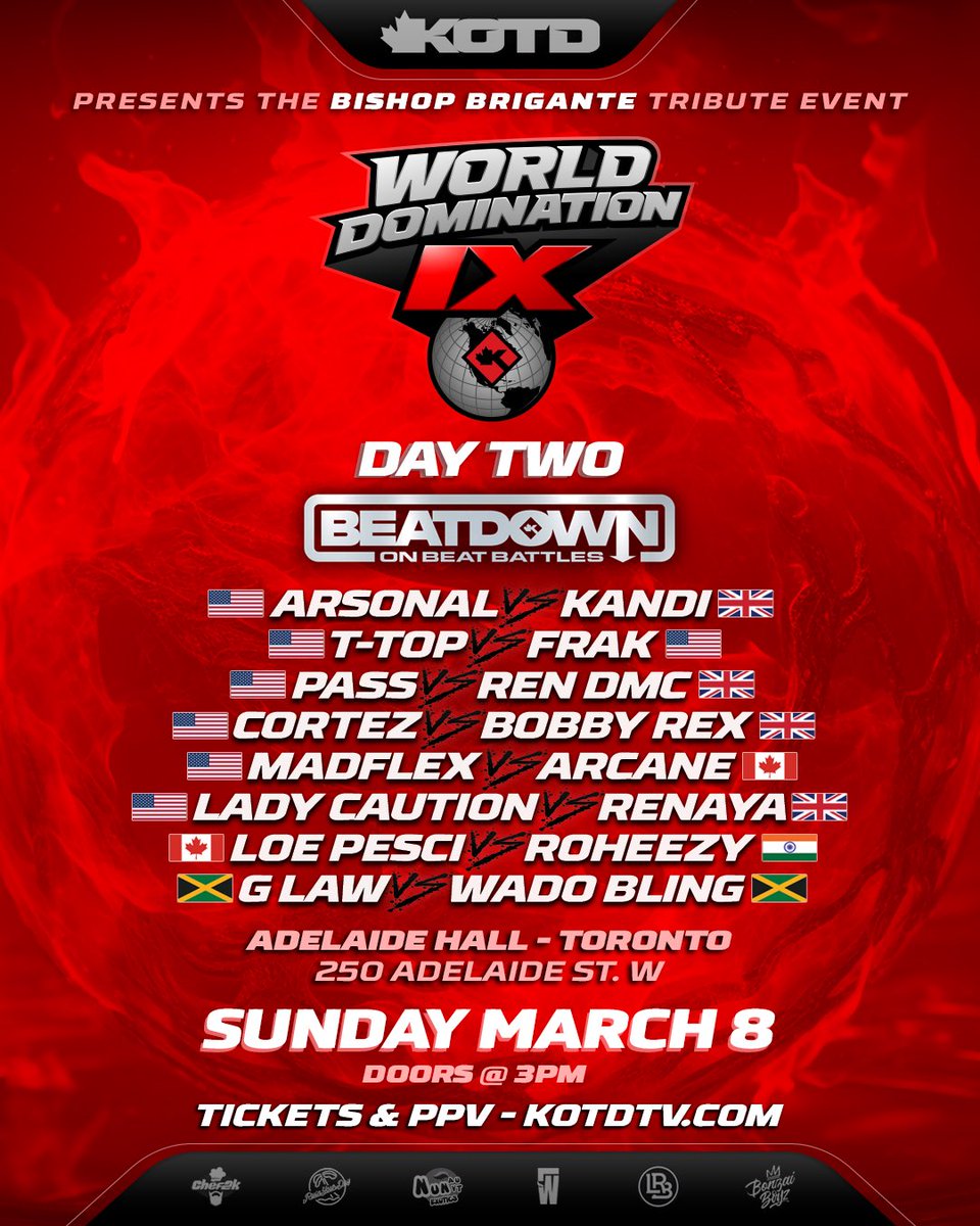 WHO’S READY??? 

2 DAYS FULL OF HISTORIC BATTLE RAP MATCH UPS 🔥

KOTDTV.com 🌎🌍