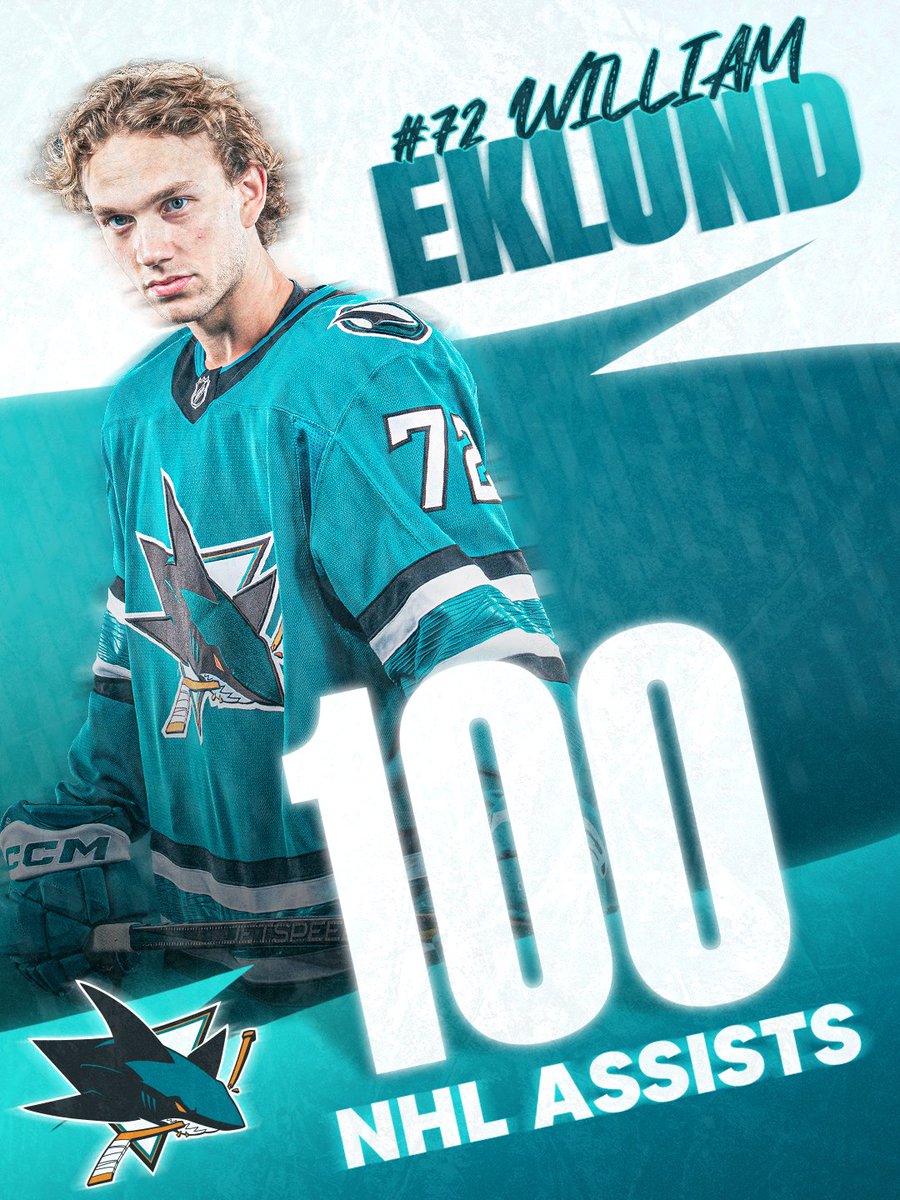 With an assist on Shakir Mukhamadullin's goal, William Eklund has 💯 <a href="/NHL/">NHL</a> assists. 

Congrats, Eky!