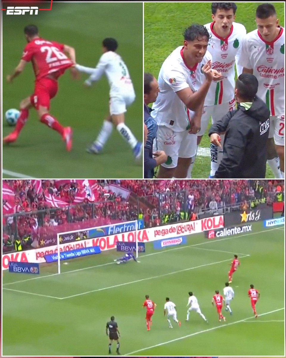 Increíble que Ledezma reclamará el jalón que fué un penalazo. Sin batallar mucho el Toluca ya le clavo dos goles al Tala. Ccp. El Conejo Pérez. <a href="/RafaMarquezMX/">Rafa Marquez</a> <a href="/FerCevallosF/">Fernando Cevallos</a> <a href="/OmarVV9/">VILLA VILLA 🐐</a> <a href="/EnriqueVonBeas/">Enrique Beas</a> <a href="/DavidFaitelson_/">David Faitelson</a> <a href="/Leonlec/">León Lecanda 🦁</a> <a href="/FJG_TD/">Fco Javier González</a> <a href="/jcdiazmurrieta/">Juan Carlos Díaz M.</a> <a href="/JC_Zuniga/">Juan Carlos Zúñiga</a> <a href="/joserra_espn/">José Ramón Fernández</a>