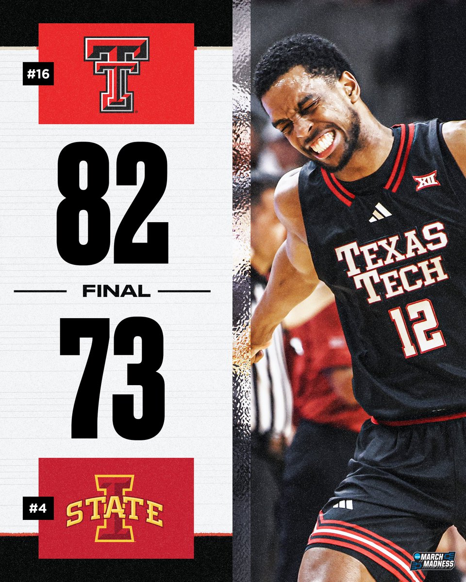 ANOTHER MASSIVE WIN FOR THE RED RAIDERS ✅

No. 16 Texas Tech goes to Ames and pulls out a win over No. 4 Iowa State 🤩