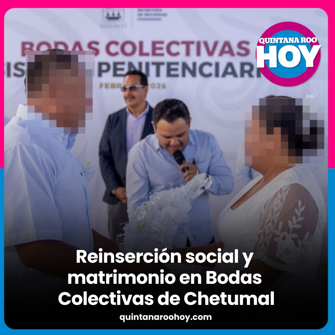 QuintanaRooHoy1's tweet image. #Chetumal 🥰| La actividad busca fortalecer la reinserción social, garantizar derechos civiles y consolidar los lazos familiares como base para la integración positiva
wp.me/p9prmQ-24VZ
#Bodas #QuintanaRoo