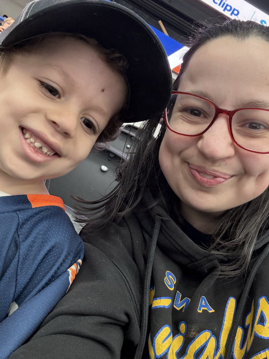 Dora_Lostmymap's tweet photo. @FlintFirebirds Mommy and Jr take on another Firebirds game together. #SmileoftheKnight #Section7RowcC12 https://t.co/HgZBCCkpwl