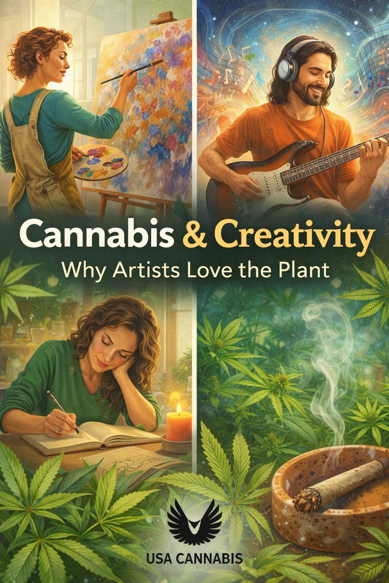 TrinityPro24's tweet photo. Cannabis &amp; Creativity 🎨🎶✍️
Many artists say the plant helps them think differently, feel deeper, and create freely.
Inspiration grows where imagination flows. 🌿✨
#CannabisCulture #Creativity #USACannabis https://t.co/3hwS4hZ0PD