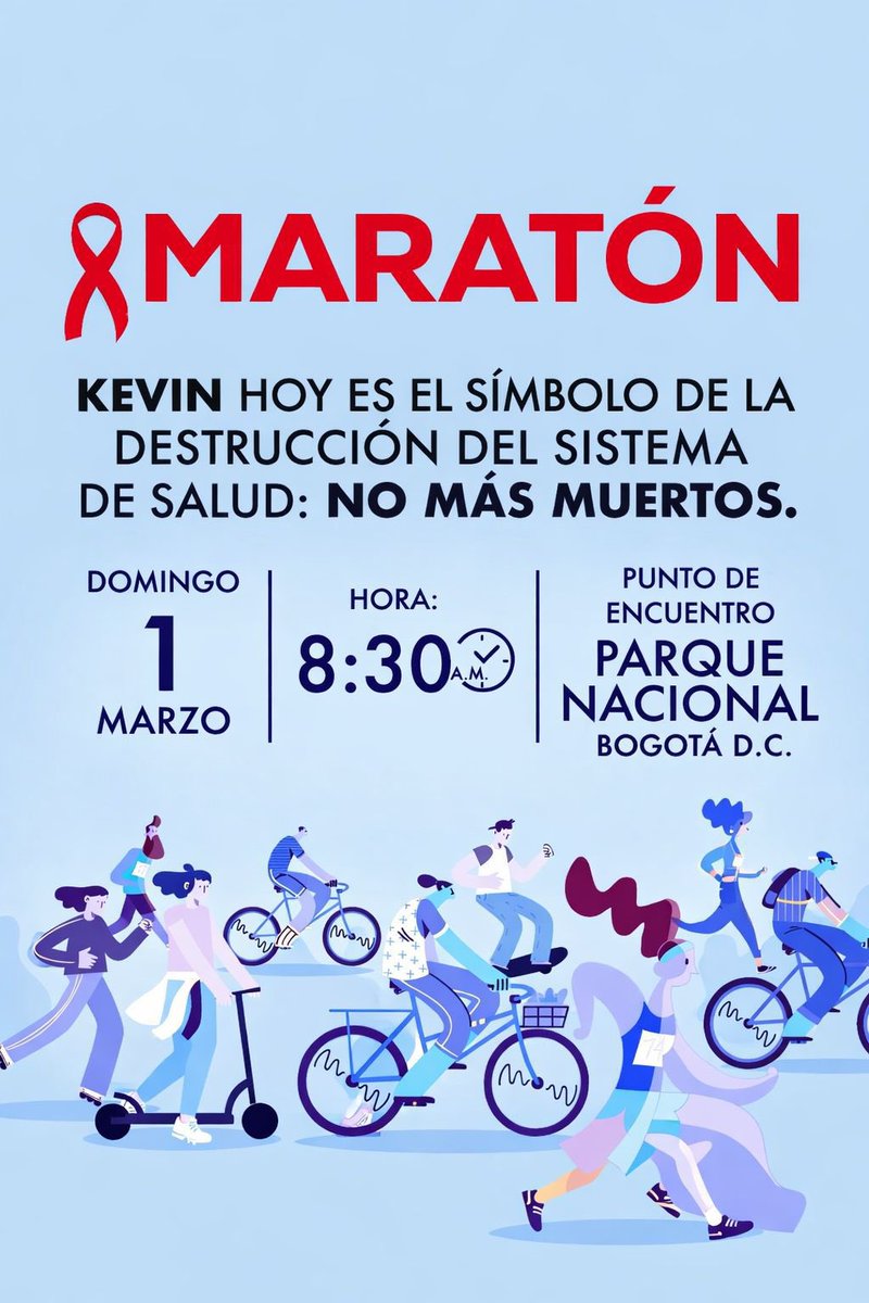 FEDe_Colombia_'s tweet photo. ATENCIÓN 👉🏻 Desde @FEDe_Colombia_ nos sumamos a la Maratón por la Salud y la Vida convocada por organizaciones de pacientes. Mañana, 01 de marzo, alzamos la voz por el derecho a la salud y la vida.
#MaratónPorLaSalud #DerechoALaSalud #DefenderLaVida #NoMasMuertes https://t.co/mUb3ZbEzQO